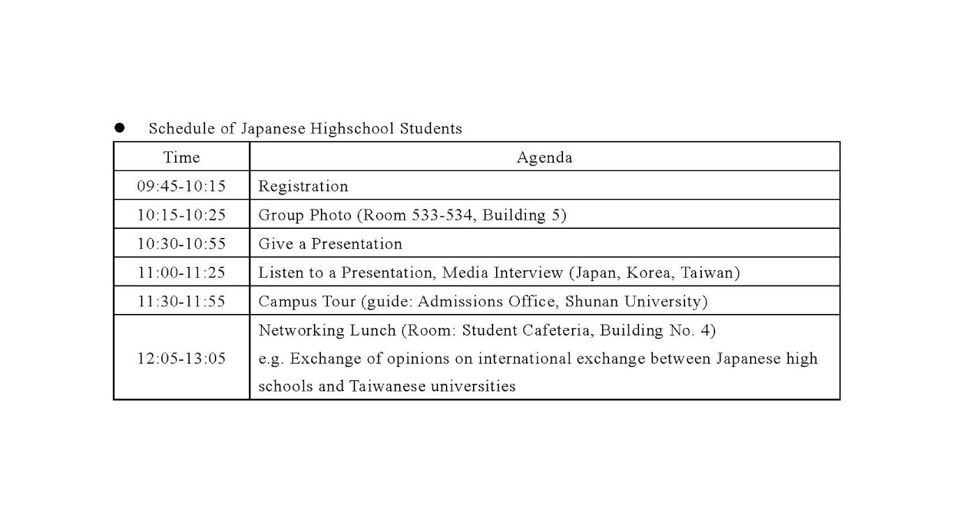 schedule of japanese highschool students